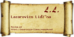 Lazarovics Liána névjegykártya